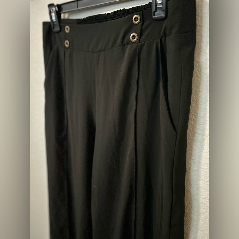 Arden B Black High Rise Stretch Dress Pants Lightweight Wide Leg Women’s - Picture 2 of 6